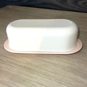 Vintage butter dish by Tupperware. Pink and white. Believed to be brand …